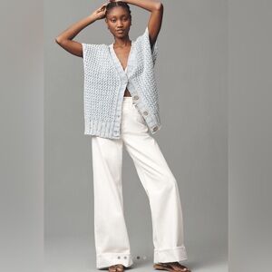 NWT Anthropologie Pilcro Textured Blue Knit Vest Size Small